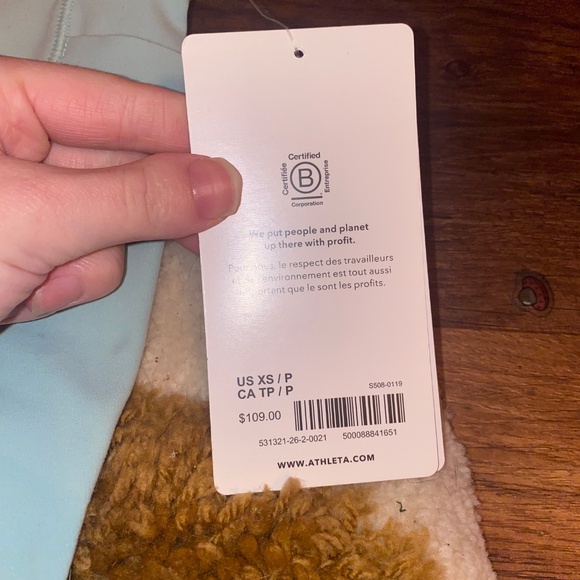 Athleta Salutation Stash 7/8 Tight NWT XS Light Blue - Picture 2 of 8